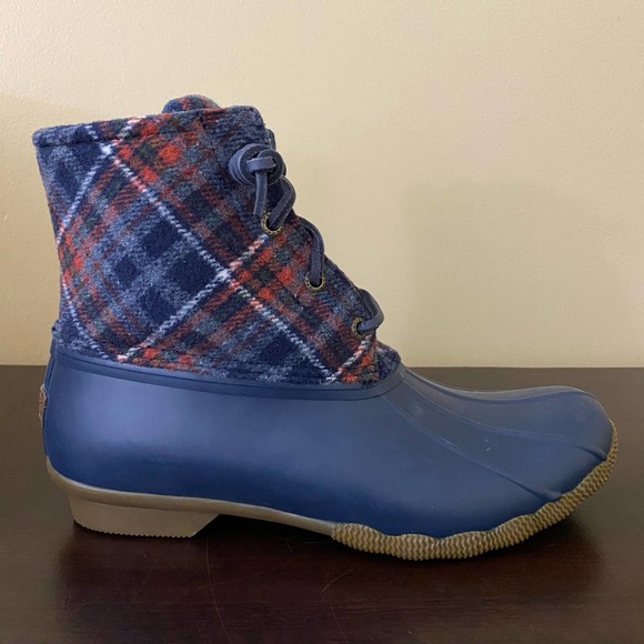 Sperry-Saltwater Wool Plaid Duck Boot - Picture 4 of 7